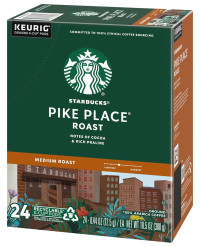 Starbucks Pike Place Roast Coffee K-Cup Portion Packs for Keurig Brewers, 72 Count (3 boxes of 24 K-Cups) Pike Place Roast 10.5 Ounce (Pack of 3)