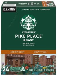 Starbucks Pike Place Roast Coffee K-Cup Portion Packs for Keurig Brewers, 72 Count (3 boxes of 24 K-Cups) Pike Place Roast 72 Count (Pack of 1)