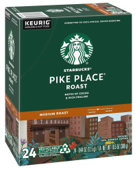 Starbucks Pike Place Roast Coffee K-Cup Portion Packs for Keurig Brewers, 72 Count (3 boxes of 24 K-Cups) Pike Place Roast 72 Count (Pack of 1)
