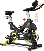 pooboo Exercise Bike, Adjustable Magnetic/Brake Pad Resistance Silent Belt Drive, Indoor Cycling Bike for Home Cardio, Fitness Stationary Bike with 350lbs/300lbs Weight Capacity &Upgraded Version Seat Pro Friction Resistance-Black