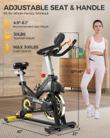 pooboo Exercise Bike, Adjustable Magnetic/Brake Pad Resistance Silent Belt Drive, Indoor Cycling Bike for Home Cardio, Fitness Stationary Bike with 350lbs/300lbs Weight Capacity &Upgraded Version Seat Pro Friction Resistance-Black