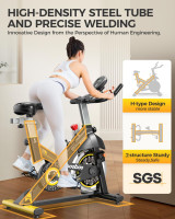 pooboo Exercise Bike, Adjustable Magnetic/Brake Pad Resistance Silent Belt Drive, Indoor Cycling Bike for Home Cardio, Fitness Stationary Bike with 350lbs/300lbs Weight Capacity &Upgraded Version Seat Pro Friction Resistance-Black