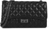 Gladdon Quilted Crossbody Purse for Women Trendy Ladies Shoulder Bag with Chain Designer Purses Black