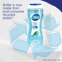 Dial Body Wash, Refresh & Renew Spring Water, 16 Fl Oz (Pack of 4), Hydraclean Complex & Vitamin E, Gentle, Leaves Skin Feeling Nourished, Dermatologist-Tested, No Parabens & Sulfates