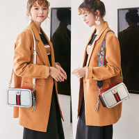 Beatfull Designer Bee Crossbody Purse for Women PU Leather Shoulder Handbag Camera Clucth White