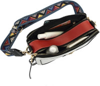Beatfull Designer Bee Crossbody Purse for Women PU Leather Shoulder Handbag Camera Clucth White