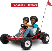 Radio Flyer Ultimate 24 Volt Electric Go-Kart for Kids Ages 3-8, 2-Seater, Red