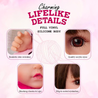 DOLLHOOD Reborn Girl Baby Doll - 18-Inch Realistic Baby Doll with Complete Accessories - Lifelike, Newborn Girl Doll with 360 Movable Arms and Legs. Includes Birth Certificate Emma Grace