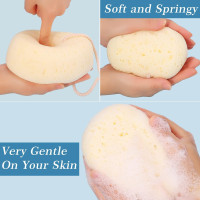 3 Pcs Bath Sponge for Women, Men, Teenager, Body Wash Sponges Loofah Body Scrubber, 3 Colors & Large Size Shower Pouf Cleaning Loofahs for Shower Exfoliating