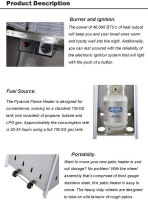 Avenlur Pyramid Propane Heater - 48,000 Btu, Portable, Outdoor & Patio Heater, Stainless Steel, With Wheels & Protective Cover