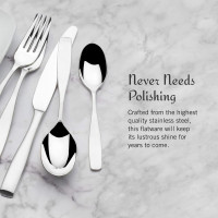 Mikasa, Satin Loft Flatware Service for 12, 65 Piece Set, 18/10 Stainless Steel, Silverware Set with Serving Utensils Satin Loft 65 Piece Set