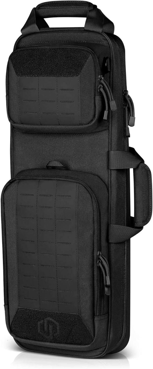 Savior Equipment Urban Takedown Bag Backpack Survival Gun Transportation Case Sling Pack, Deluxe Carrying Handle, w/Shoulder Straps Included, Additional Storage Compartments Obsidian Black 27