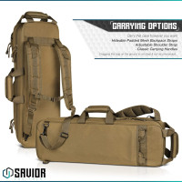 Savior Equipment Urban Takedown Bag Backpack Survival Gun Transportation Case Sling Pack, Deluxe Carrying Handle, w/Shoulder Straps Included, Additional Storage Compartments Flat Dark Earth Tan 27