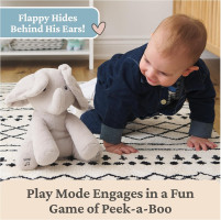 Animated Flappy The Elephant Plush, Singing Stuffed Animal Baby Toy for Ages 0 and Up, Gray, 12