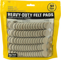 8727 Heavy Duty Self Adhesive Furniture Felt Pads 1-Inch Round Oatmeal 160-Piece Value Pack in Resealable Bag Beige