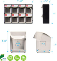 SHUTER Stackable Storage Drawers, 8 Compartment, Small Parts Tool Organizer, Tilt Out Craft Sewing Cabinet, Garage Storage, Warehouse Kits Included, Black, FO-308-BK Black 8 drawers