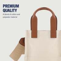 True Religion Tote Bag, Women's Mini Travel Shoulder Bag with Adjustable Strap Natural