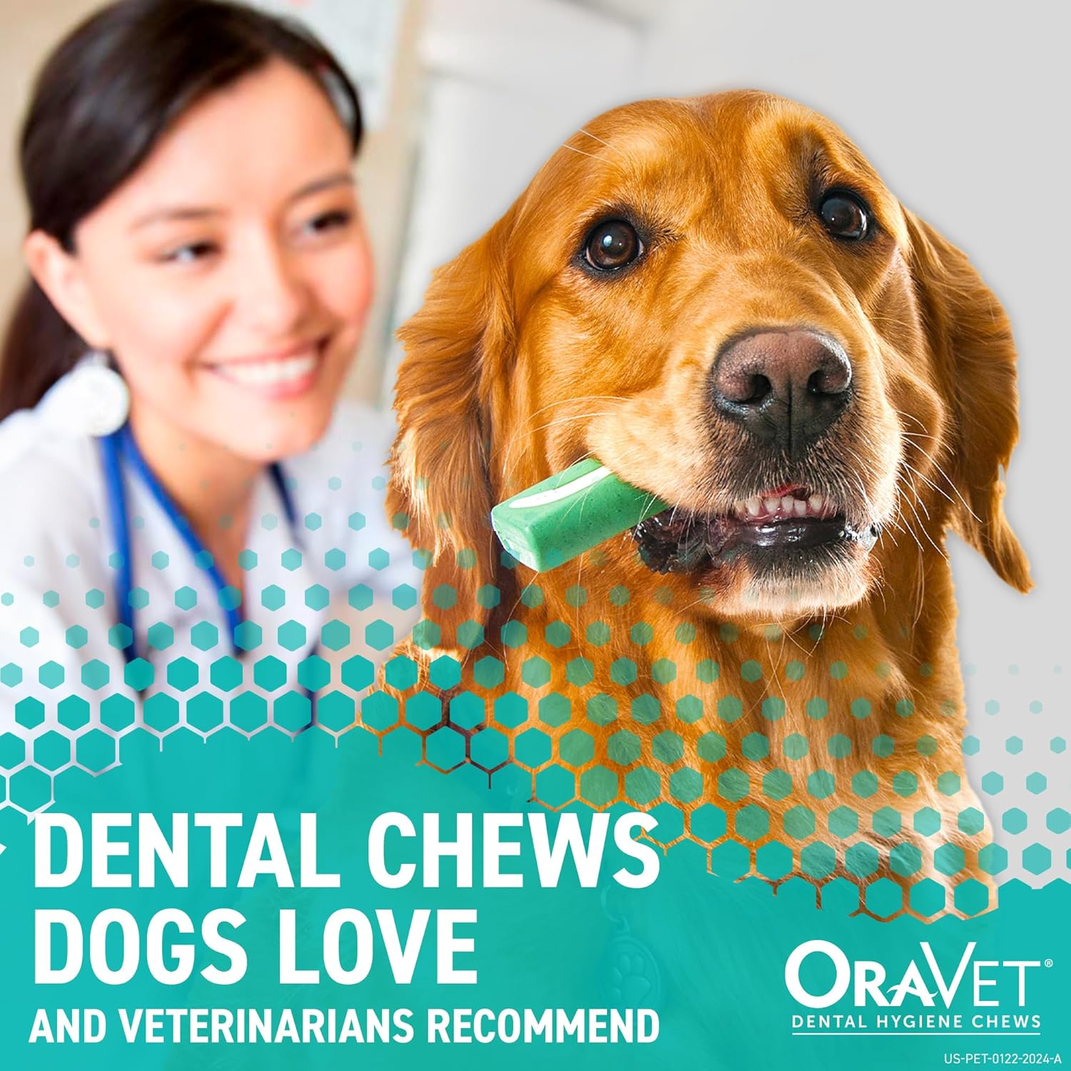 ORAVET Dental Chews for Dogs, Oral Care and Hygiene Chews (Medium Dogs, 25-50 lbs.) Purple Pouch, 30 Count 1.11 Ounce (Pack of 30)