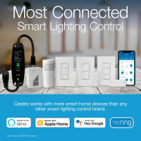 Lutron Caseta Original Smart Dimmer Switch ELV+ (Lutron Hub Required), 250W LED, Single-Pole/3-Way, Neutral Required, PD-5NE-WH, White White 1 Pack ELV Dimmer