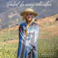 Benevolence LA Authentic Handwoven Mexican Blanket | Yoga Blankets, Outdoor, Picnic, Beach, Camping | Equestrian Saddle | Serape 50x70 inches - Sky Blue, Pack of 1
