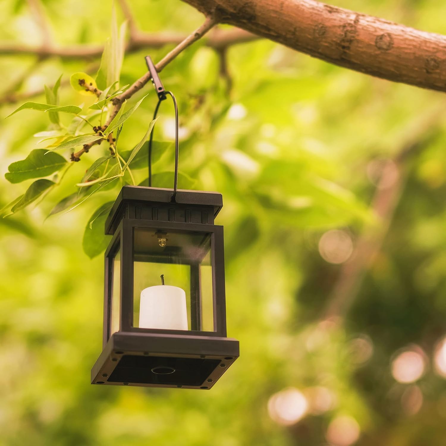GIGALUMI 8 Pack Solar Hanging Lantern Outdoor, Candle Effect Light with Stakes for Garden, Patio, Lawn, Deck, Umbrella, Tent, Tree, Yard, Driveway-Warm White 8 Pack Constant Lights