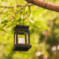 GIGALUMI 8 Pack Solar Hanging Lantern Outdoor, Candle Effect Light with Stakes for Garden, Patio, Lawn, Deck, Umbrella, Tent, Tree, Yard, Driveway-Warm White 8 Pack Constant Lights