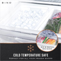 BINO | Plastic Storage Bins, Square - 3 Pack | THE LUCID COLLECTION | Multi-Use Bins | Built-In Handles | BPA-Free | Clear Containers | Fridge Organizer | Pantry & Home Organization 3PK - SQUARE