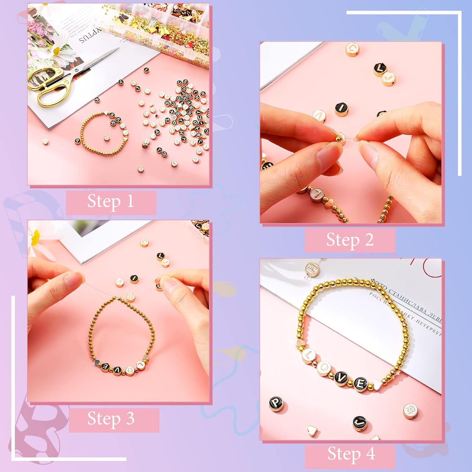 Sureio 114 Pcs Alloy Alphabet Letter Beads 8 mm Flat Round with Letter A-Z Plated Metal Initial Loose Spacer Beads for DIY Bracelet Necklace Earring Jewelry Craft Making(Black, Gold)