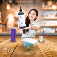 MR. RESIN UV Resin Crystal Clear UV Epoxy Resin for Crafts, Jewelry Making, Keychains, Molds, Doming, Rock Painting - Fast Curing with UV Lamp, LED, and Sunlight 500 Grams Original