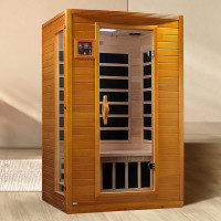 Dynamic Saunas Andora 2-Person Low EMF FAR Infrared Sauna with Red Light Therapy & Bluetooth Speakers | Personal Indoor Dry Heat Sauna for Home & Gym – Made from Canadian Hemlock