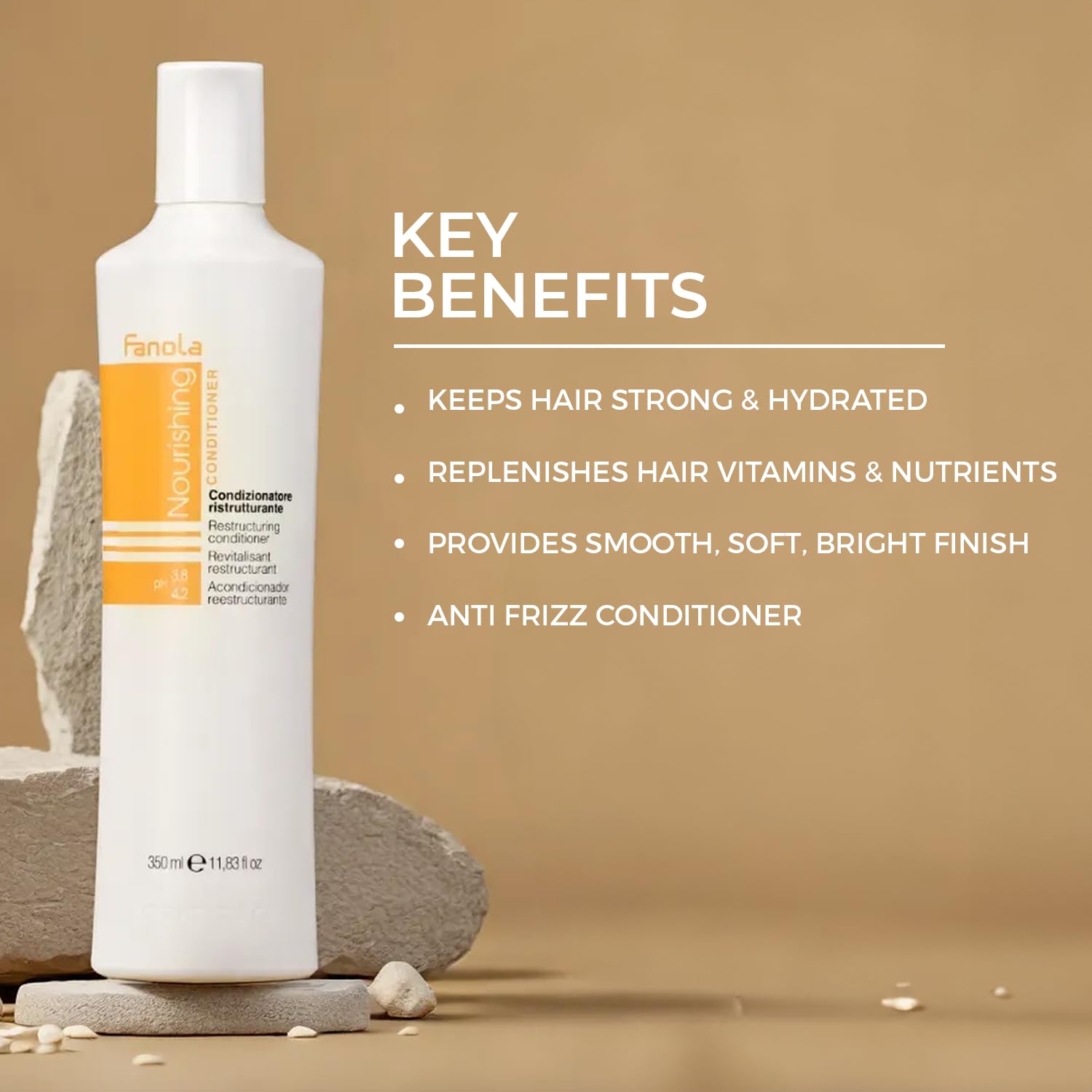 Fanola Restructuring Hair Conditioner for Women & Men - Hydrating Conditioner for Dry Hair with Argan & Linseed Oil - Repairing, Nourishing, Anti-Frizz Formula for Damaged Strands (33.8 Fl oz) 33.81 Fl Oz (Pack of 1)