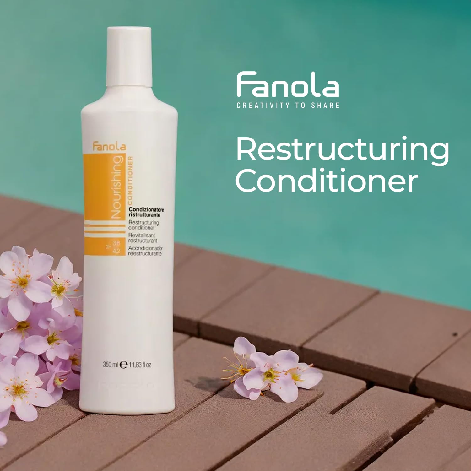 Fanola Restructuring Hair Conditioner for Women & Men - Hydrating Conditioner for Dry Hair with Argan & Linseed Oil - Repairing, Nourishing, Anti-Frizz Formula for Damaged Strands (33.8 Fl oz) 33.81 Fl Oz (Pack of 1)