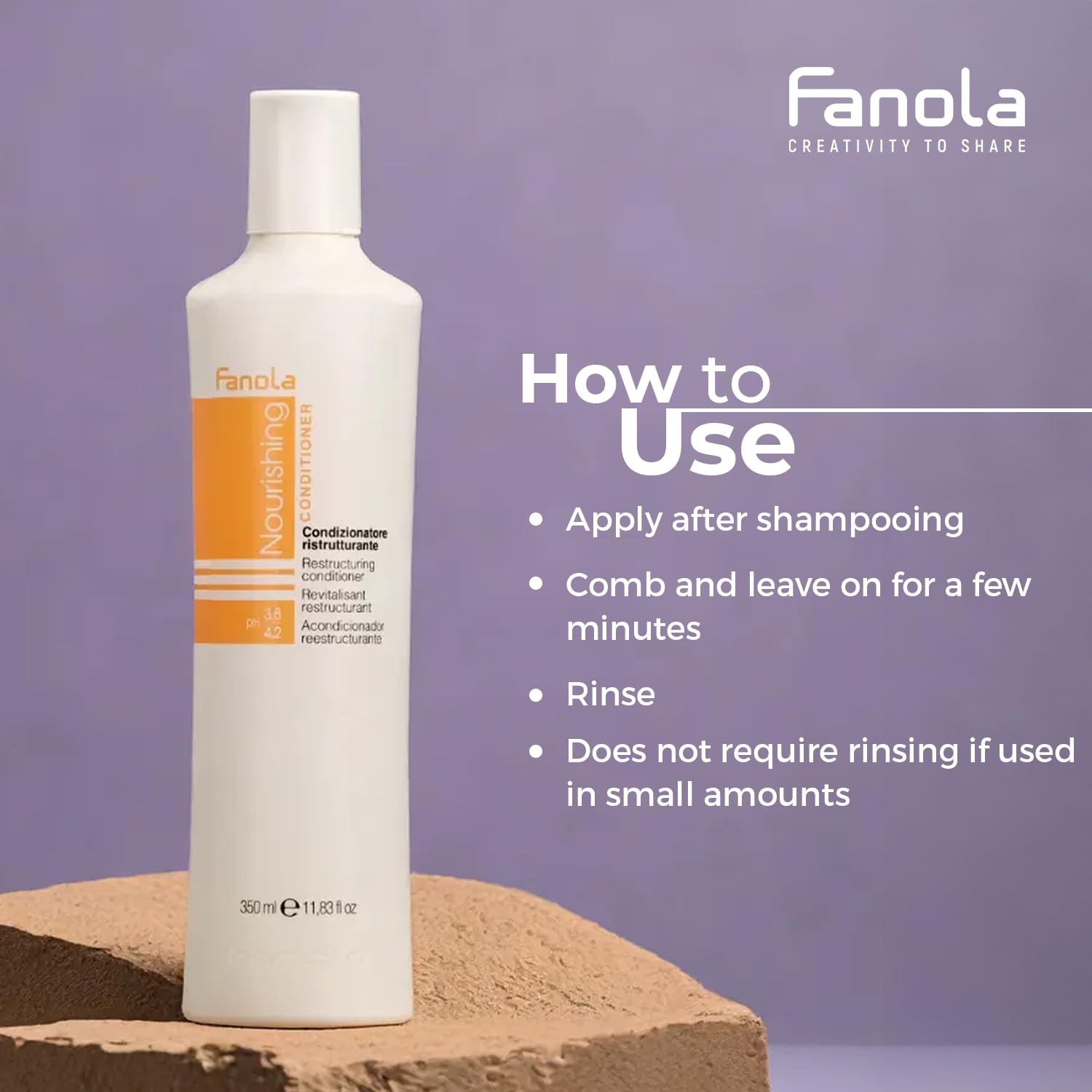 Fanola Restructuring Hair Conditioner for Women & Men - Hydrating Conditioner for Dry Hair with Argan & Linseed Oil - Repairing, Nourishing, Anti-Frizz Formula for Damaged Strands (33.8 Fl oz) 33.81 Fl Oz (Pack of 1)