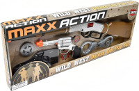 Wild West Cap Play Gun Toy Blaster Play Set – 6 Piece Western Toys for Kids | Cowboy Sheriff Cap Blaster with Handcuffs | Ring Caps Sold Separately - Maxx Action