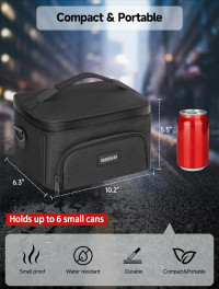 DEEGO Smell Proof Bag, Compact Smell Proof Container Stash Box Case Enduring Odorless Storage Bags with Detachable Shoulder Strap Removable Dividers for Men Black
