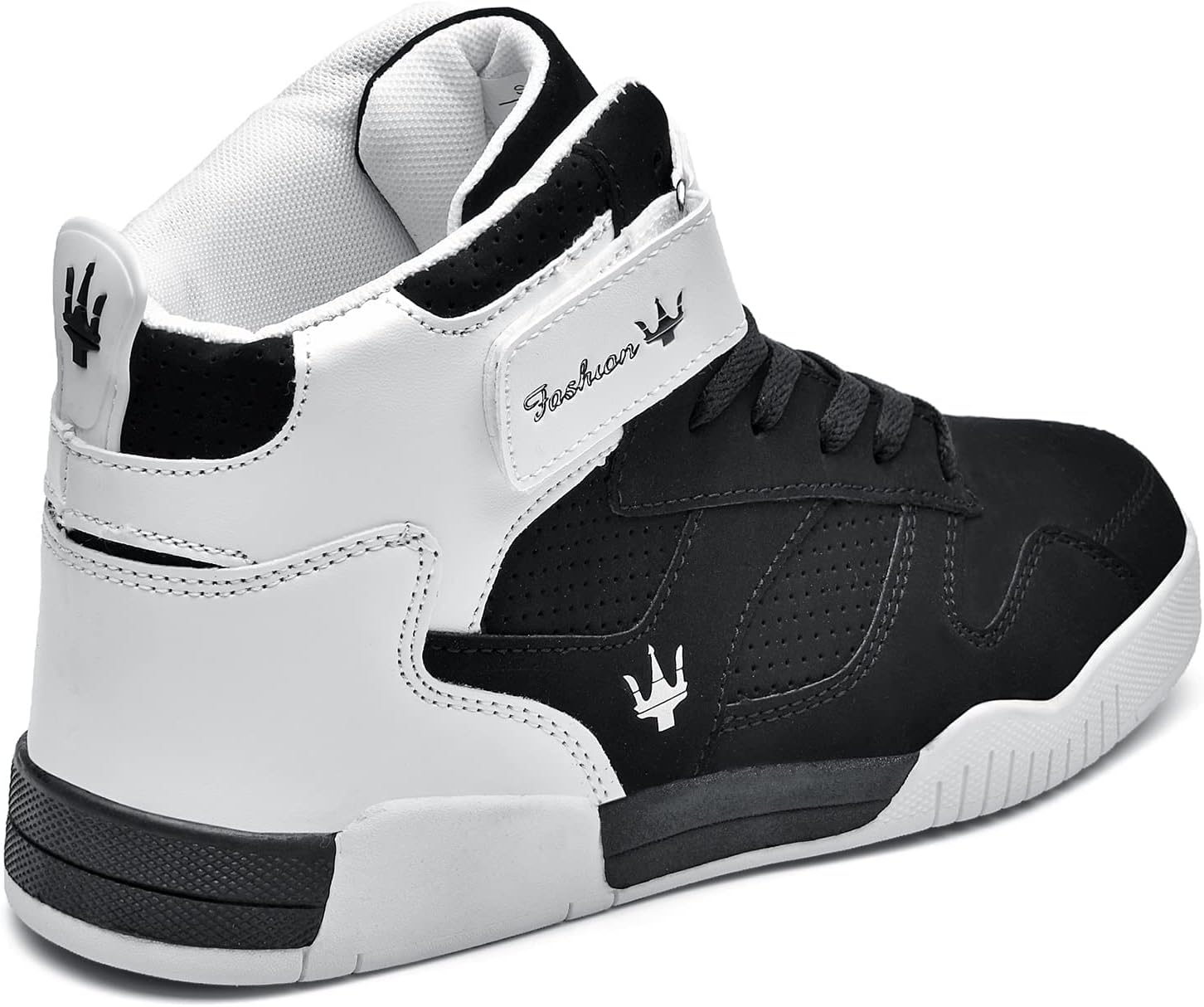 Shoes Men's High Top Fashion Sneakers Outdoor Casual Sports Shoes Training Leather Shoes Mens Flats 10.5 M729-black