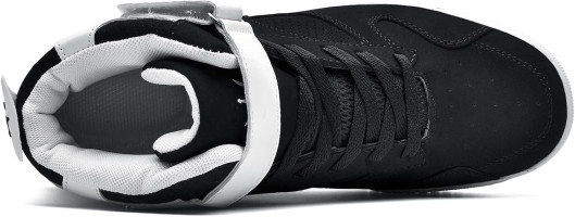 Shoes Men's High Top Fashion Sneakers Outdoor Casual Sports Shoes Training Leather Shoes Mens Flats 10.5 M729-black