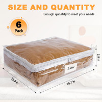 Clear Zippered Storage Bags Plastic Sweater Storage Bags with Zipper 6 Packs Clothing Organizer for Blankets Linen Sweater Bed Sheet Quilt Clothes Pillow (15.7 x 13.8 x 3.9 Inch) White 15.7 x 13.8 x 3.9 Inch