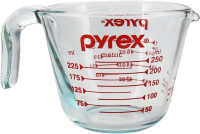 Pyrex Prepware 1 Cup Measuring Cup, Clear w/ Red Measurements (6001074)