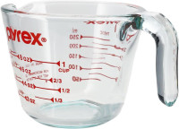 Pyrex Prepware 1 Cup Measuring Cup, Clear w/ Red Measurements (6001074)