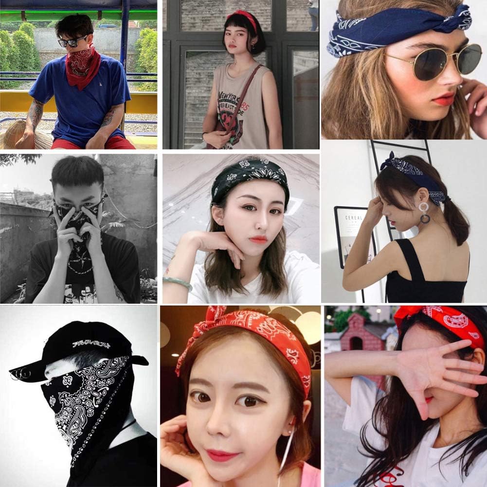 16pcs Bandanas Multi-Purpose Party Outdoor Favor Scarf Headband Handkerchiefs for Unisex Women Men Boy Girls