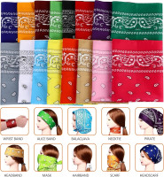 16pcs Bandanas Multi-Purpose Party Outdoor Favor Scarf Headband Handkerchiefs for Unisex Women Men Boy Girls