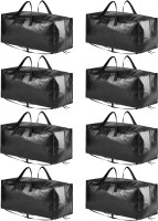 SpaceAid Heavy Duty Moving Bags 8 Pack, Large Storage Totes Bins with Backpack Straps, Strong Handles & Zippers, Packing Moving Boxes Supplies, College Dorm Room Essentials, Black 8 Pack Black