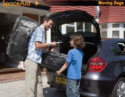 SpaceAid Heavy Duty Moving Bags 8 Pack, Large Storage Totes Bins with Backpack Straps, Strong Handles & Zippers, Packing Moving Boxes Supplies, College Dorm Room Essentials, Black 8 Pack Black