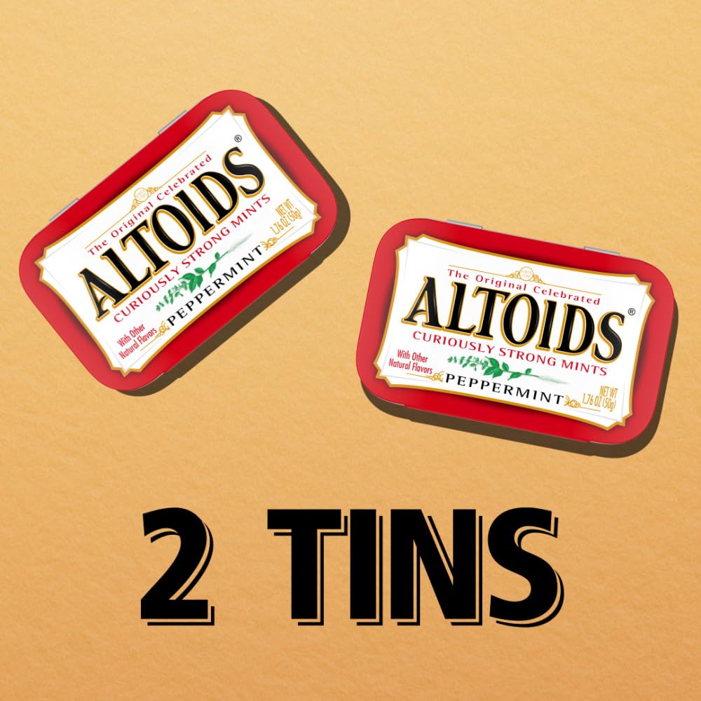 ALTOIDS Peppermint Mints, Peppermint Candy, 1.76 oz. Pack of 2
