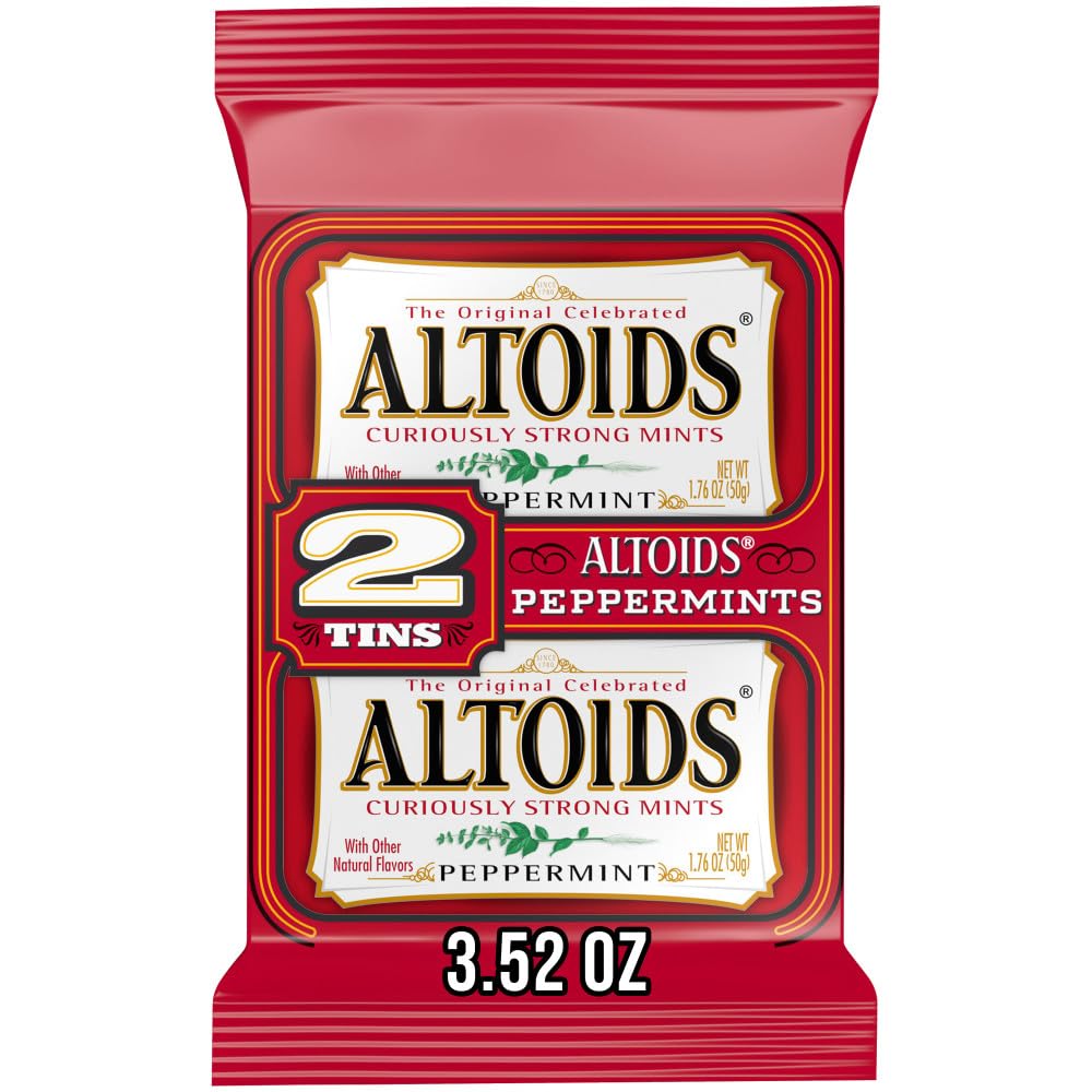 ALTOIDS Peppermint Mints, Peppermint Candy, 1.76 oz. Pack of 2