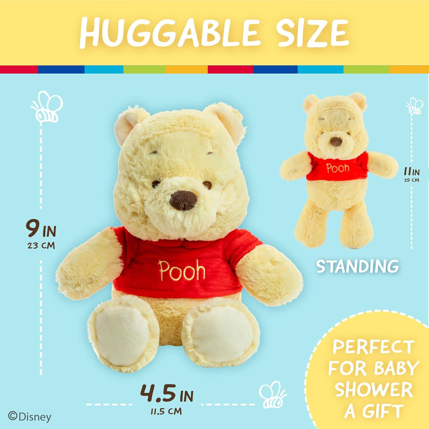 Kids Preferred Disney Baby Winnie the Pooh and Friends Stuffed Animal with Jingle and Crinkle, Pooh 12” 12 Inch (Pack of 1) Winnie the Pooh