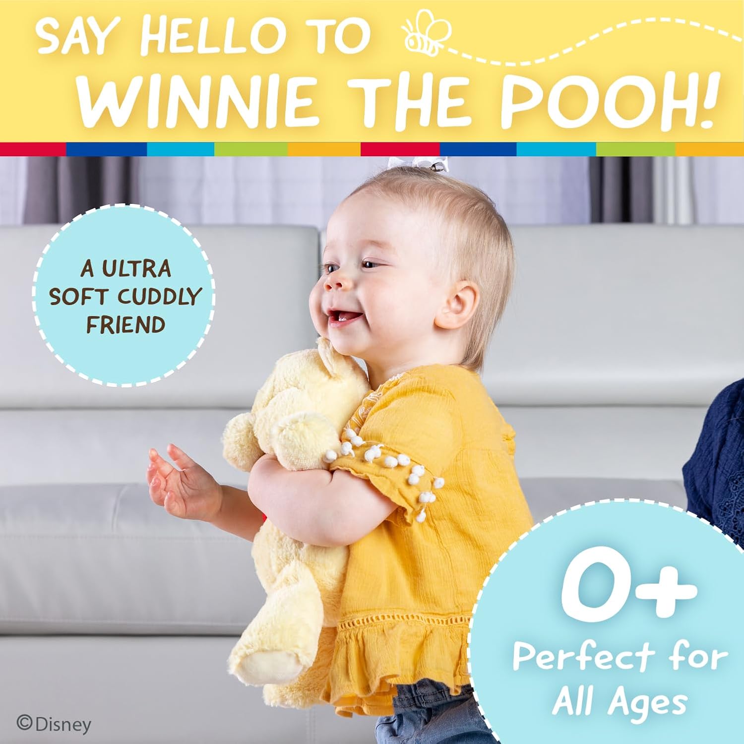 Kids Preferred Disney Baby Winnie the Pooh and Friends Stuffed Animal with Jingle and Crinkle, Pooh 12” 12 Inch (Pack of 1) Winnie the Pooh