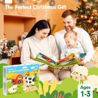 hahaland Busy Book for Toddlers 1-3 - Montessori Toys Busy Board for 1 Year Old Boy Gifts Girl Toys Educational Learning Quiet Activity Books Travel Toy One Year Old Birthday Christmas Toddler Gifts