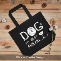 TOPDesign 1-Pack Super Strong Large 12oz Cotton Canvas Tote Bag, Reusable Grocery Shopping Cloth Bag, Fashionable Two-Tone Tote for Crafts, DIY Your Creative Designs 1 Black